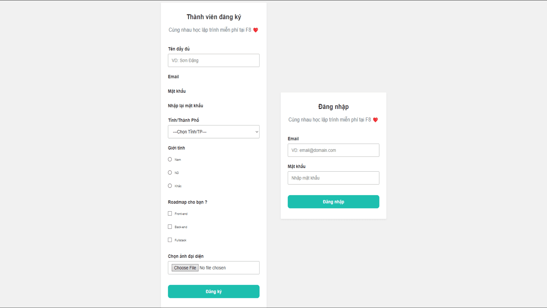 Ceate a validation form using HTML, CSS and Javascript.